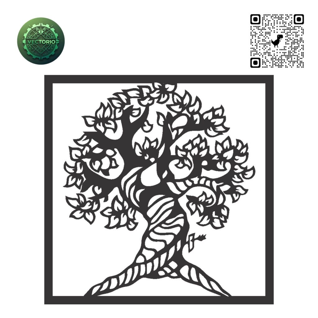 FLOWER LEAF TREE 148 vector design for laser cutting and engraving