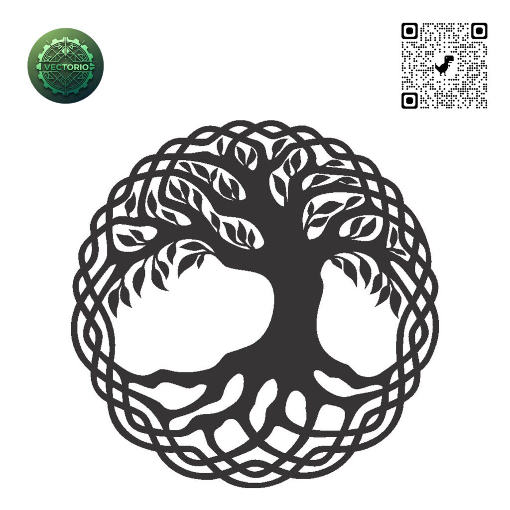 FLOWER LEAF TREE 151 vector design for laser cutting and engraving