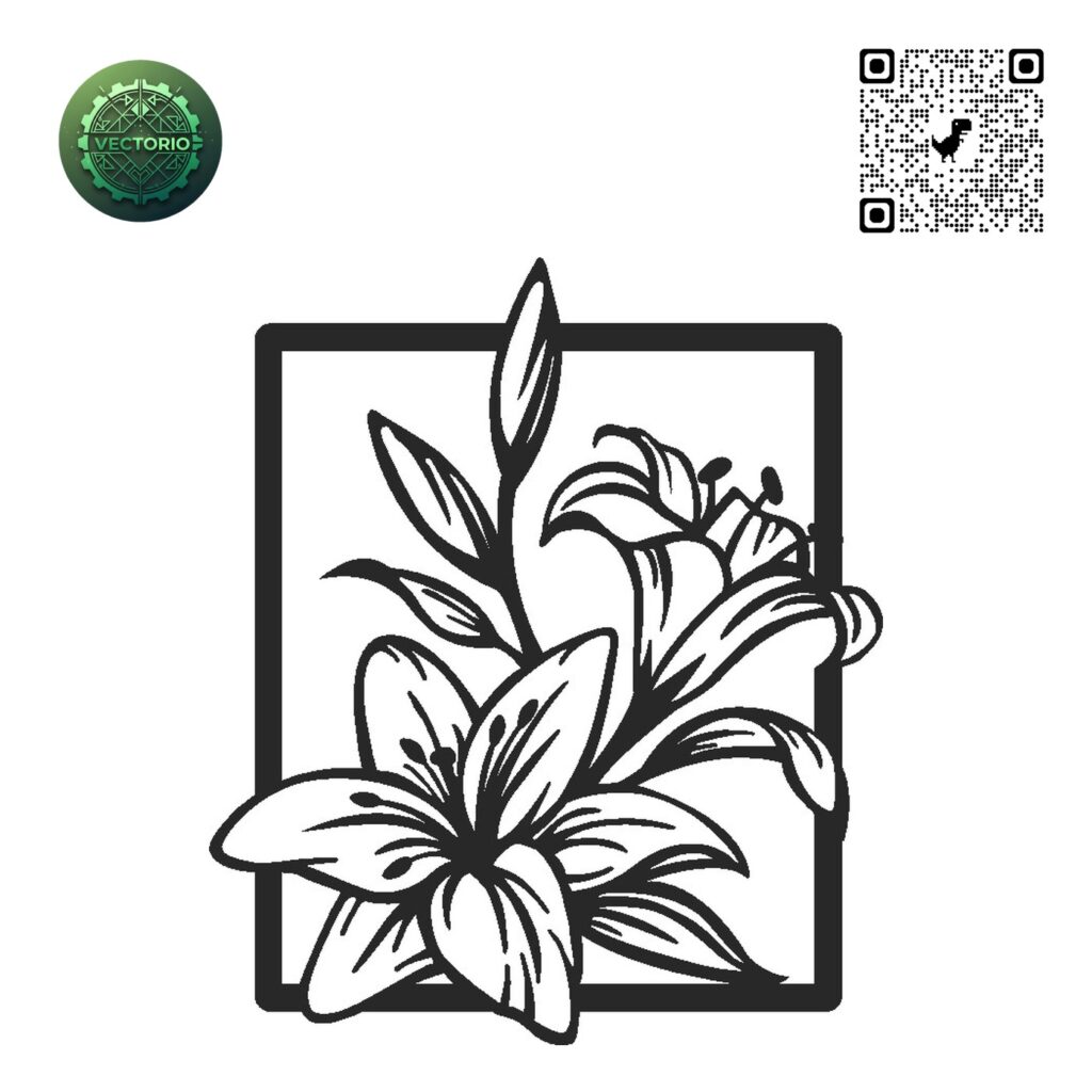 FLOWER LEAF TREE 153 vector design for laser cutting and engraving