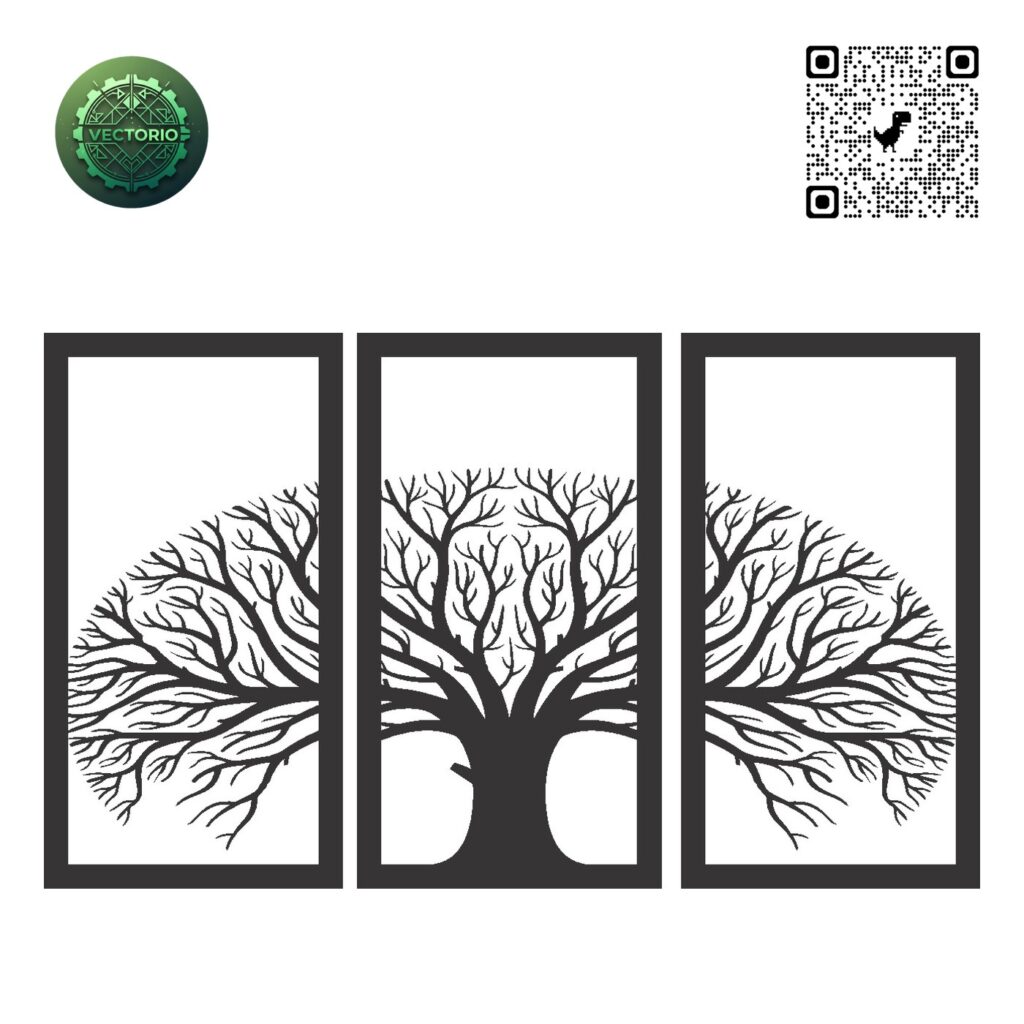 FLOWER LEAF TREE 158 vector design for laser cutting and engraving