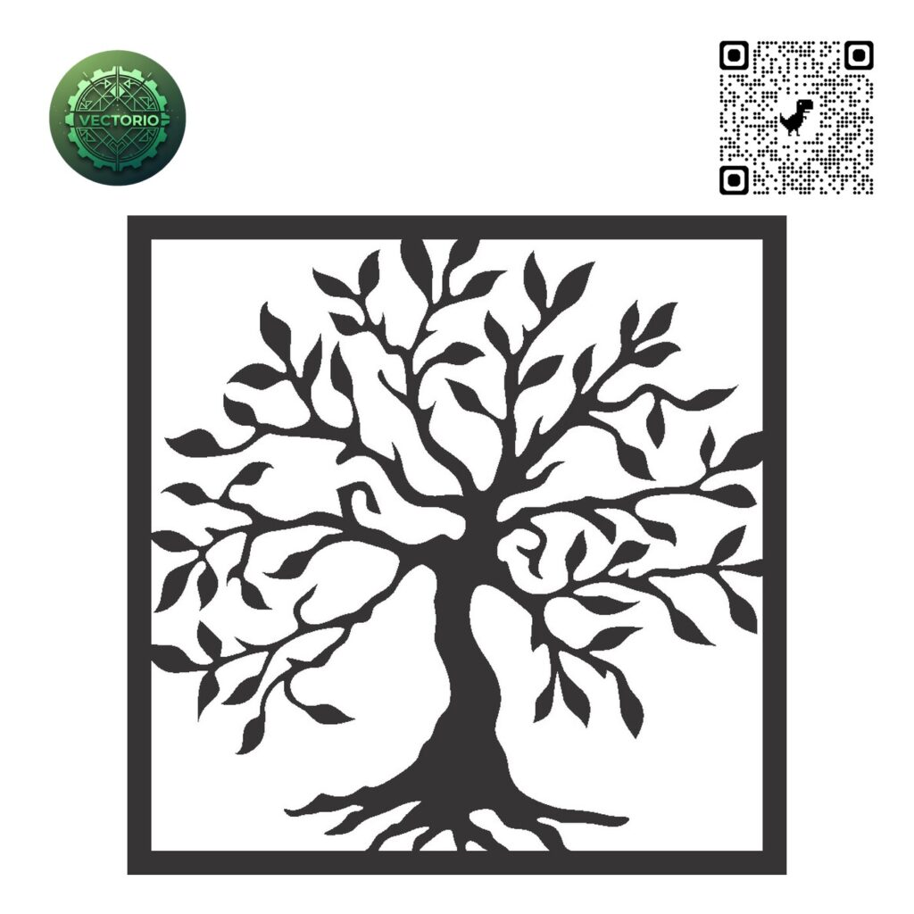 FLOWER LEAF TREE 163 vector design for laser cutting and engraving