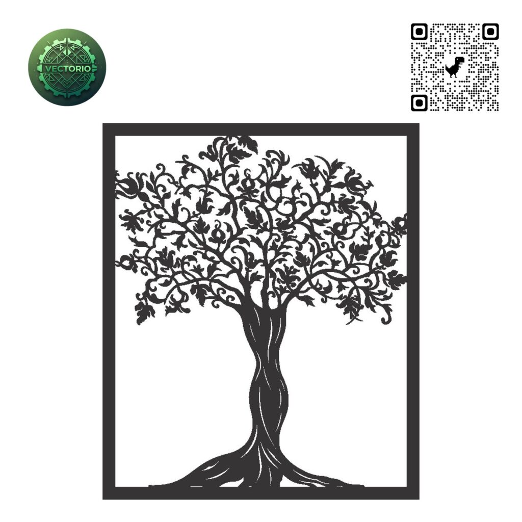 FLOWER LEAF TREE 168 vector design for laser cutting and engraving