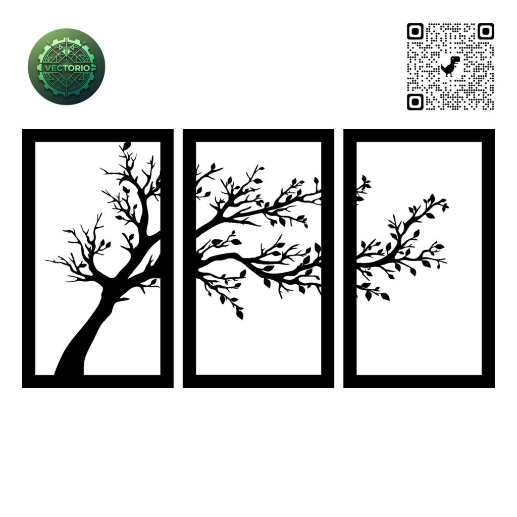 FLOWER LEAF TREE 175 vector design for laser cutting and engraving
