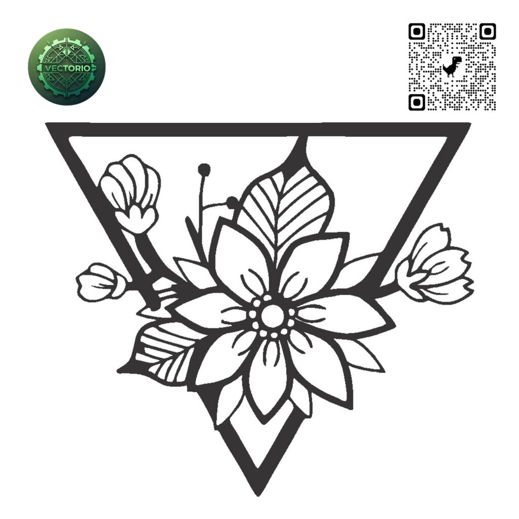 FLOWER LEAF TREE 187 vector design for laser cutting and engraving