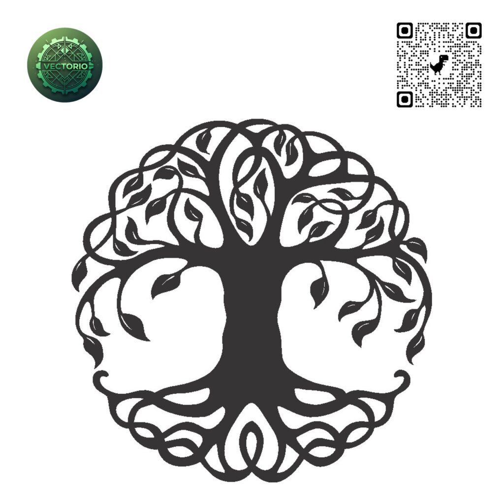 FLOWER LEAF TREE 195 vector design for laser cutting and engraving