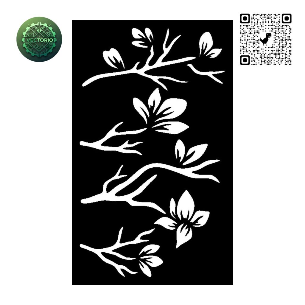 FLOWER LEAF TREE 53 vector design for laser cutting and engraving