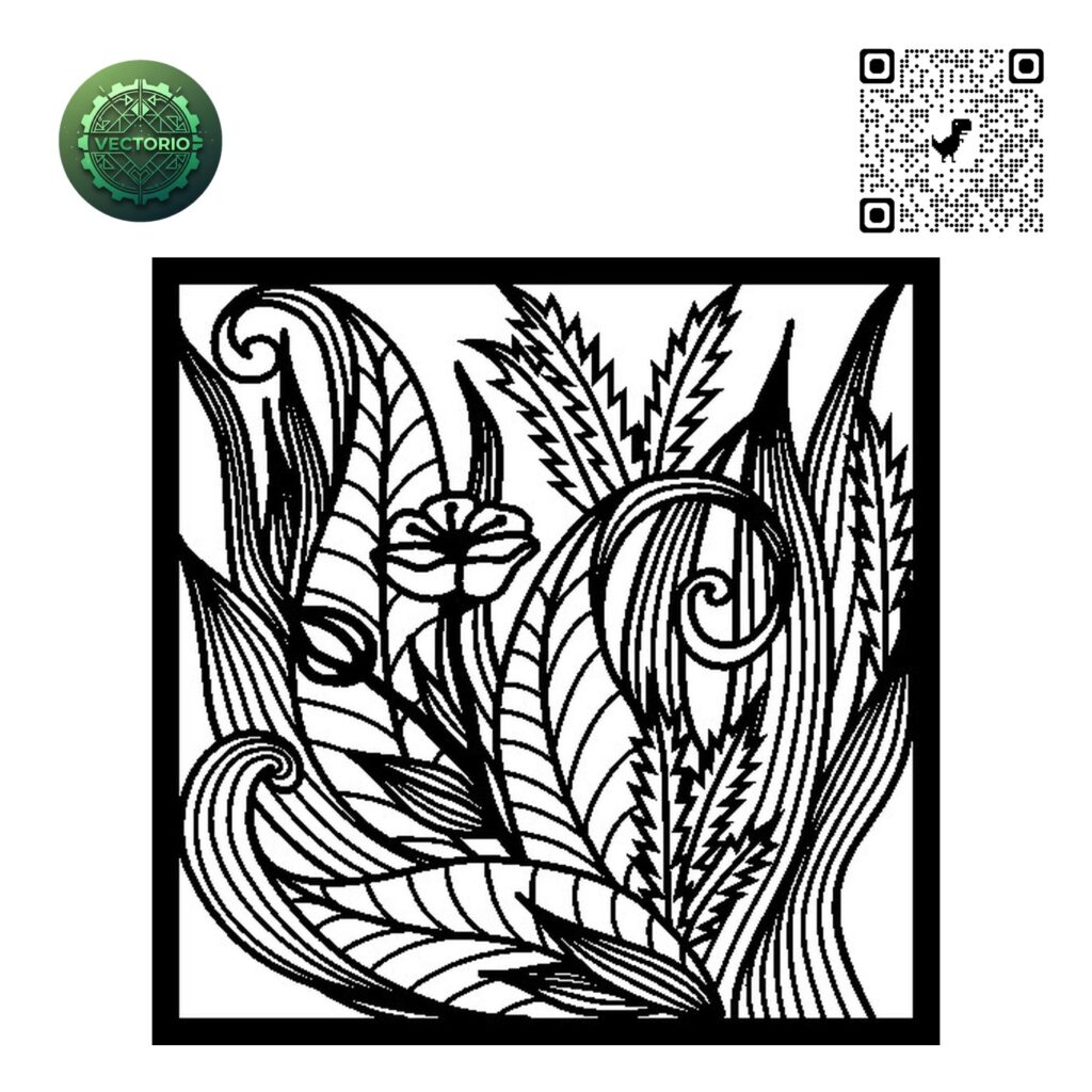 FLOWER LEAF TREE 54 vector design for laser cutting and engraving