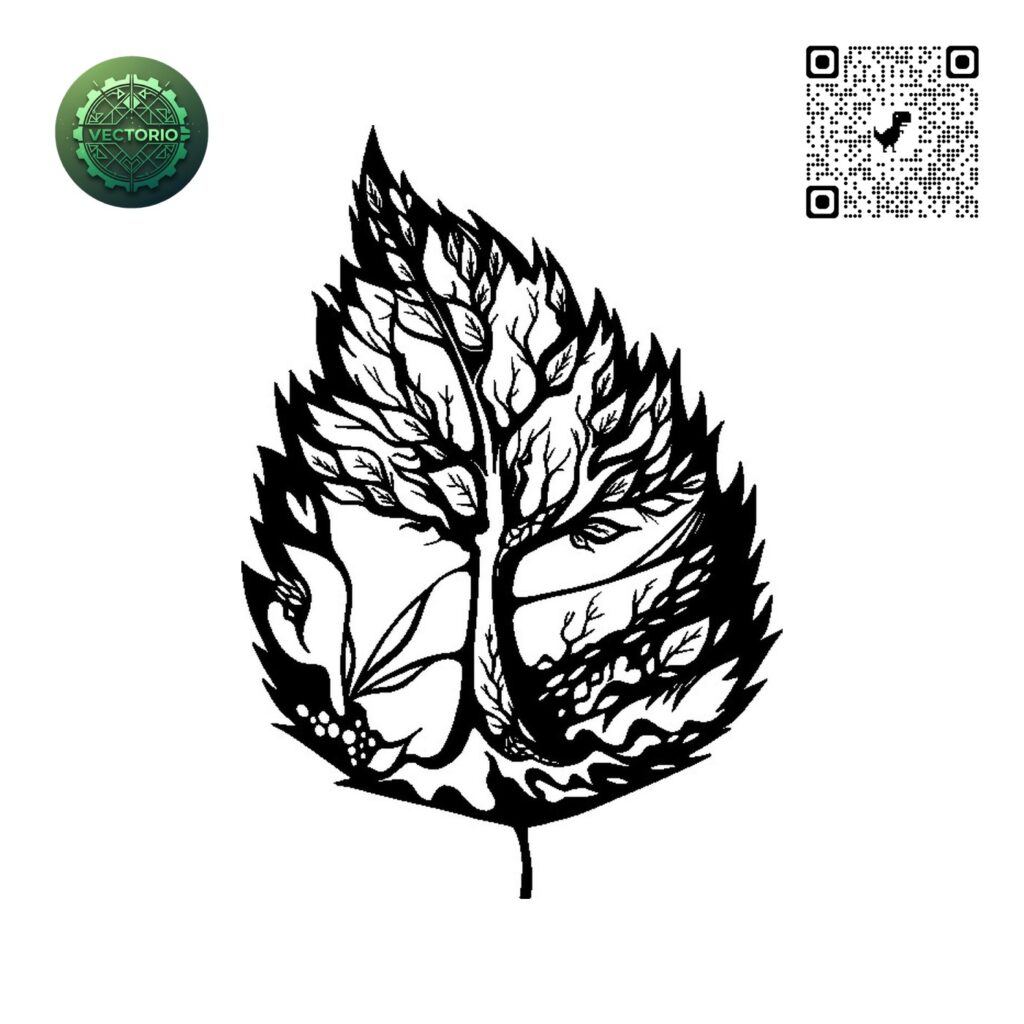 FLOWER LEAF TREE 68 vector design for laser cutting and engraving