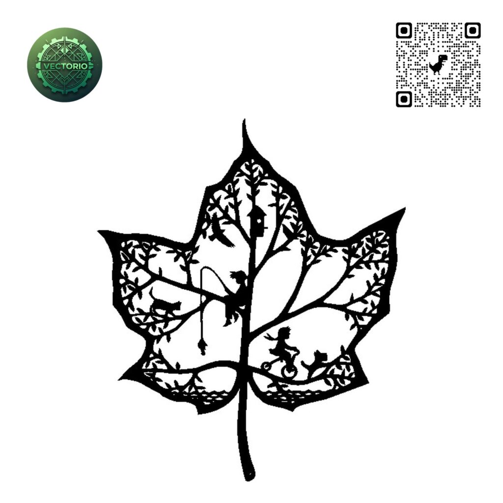 FLOWER LEAF TREE 75 vector design for laser cutting and engraving