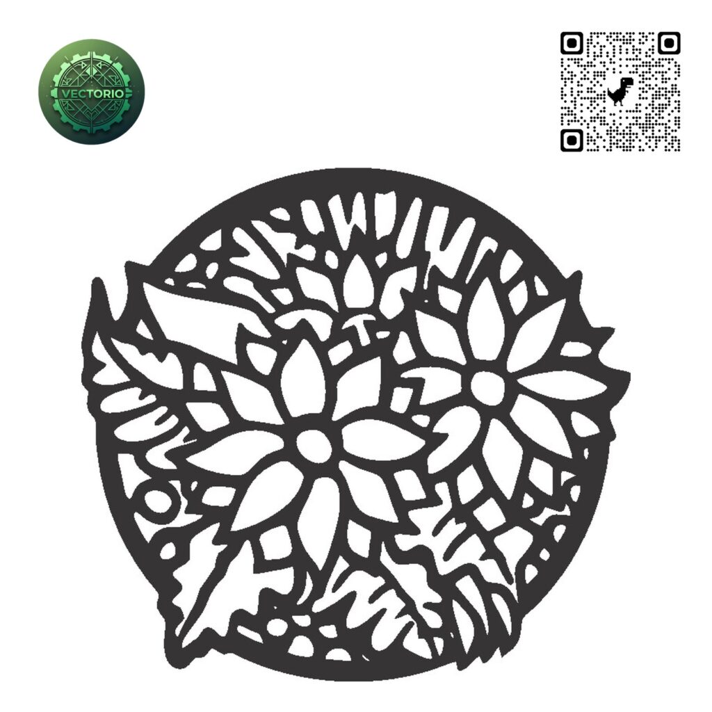 FLOWER LEAF TREE 91 vector design for laser cutting and engraving