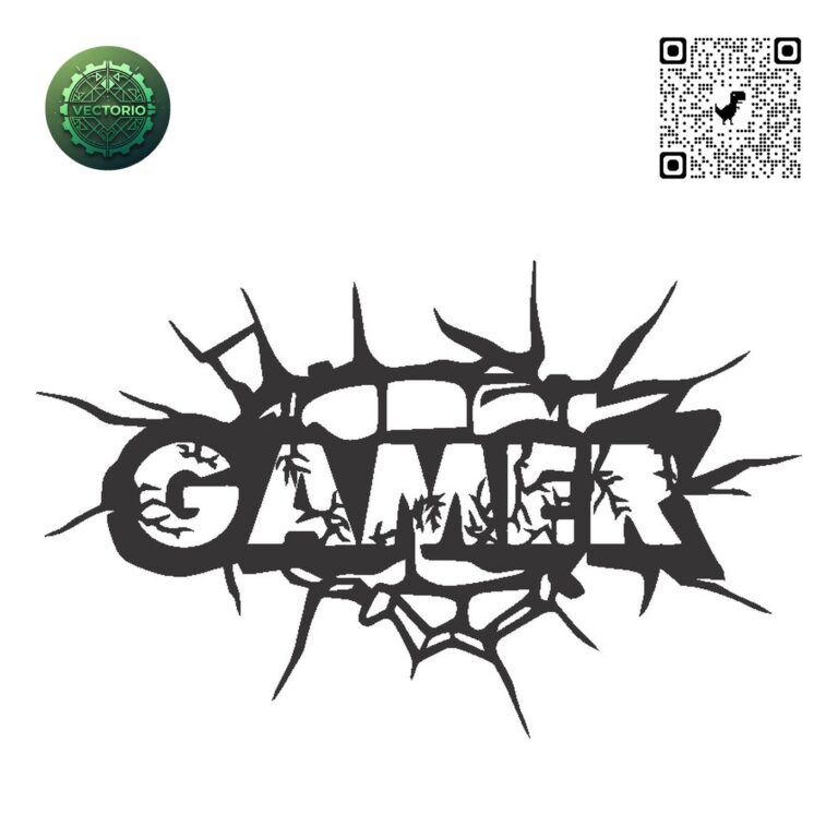 GAMER 1 vector design for laser cutting and engraving