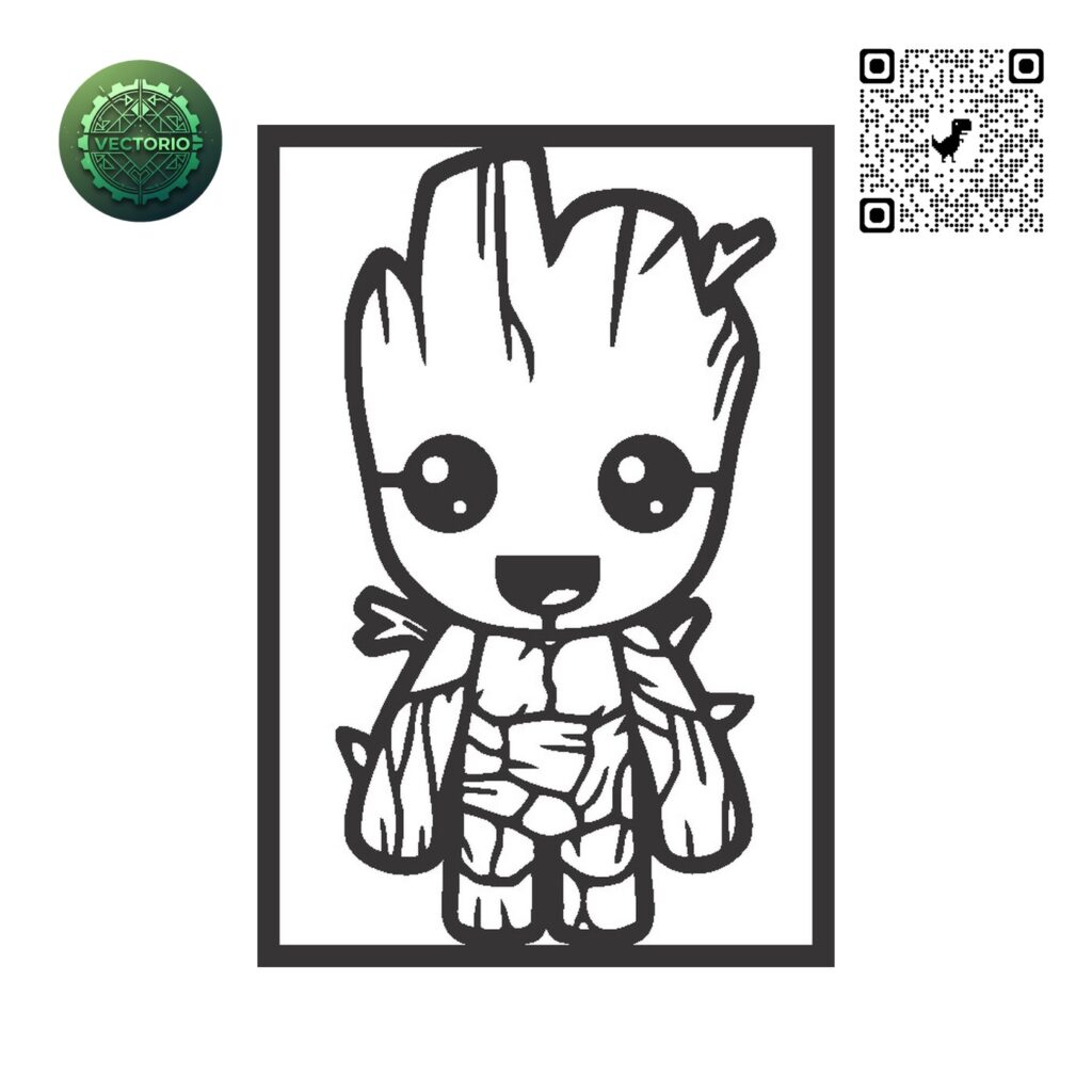 GROOT 2 vector design for laser cutting and engraving