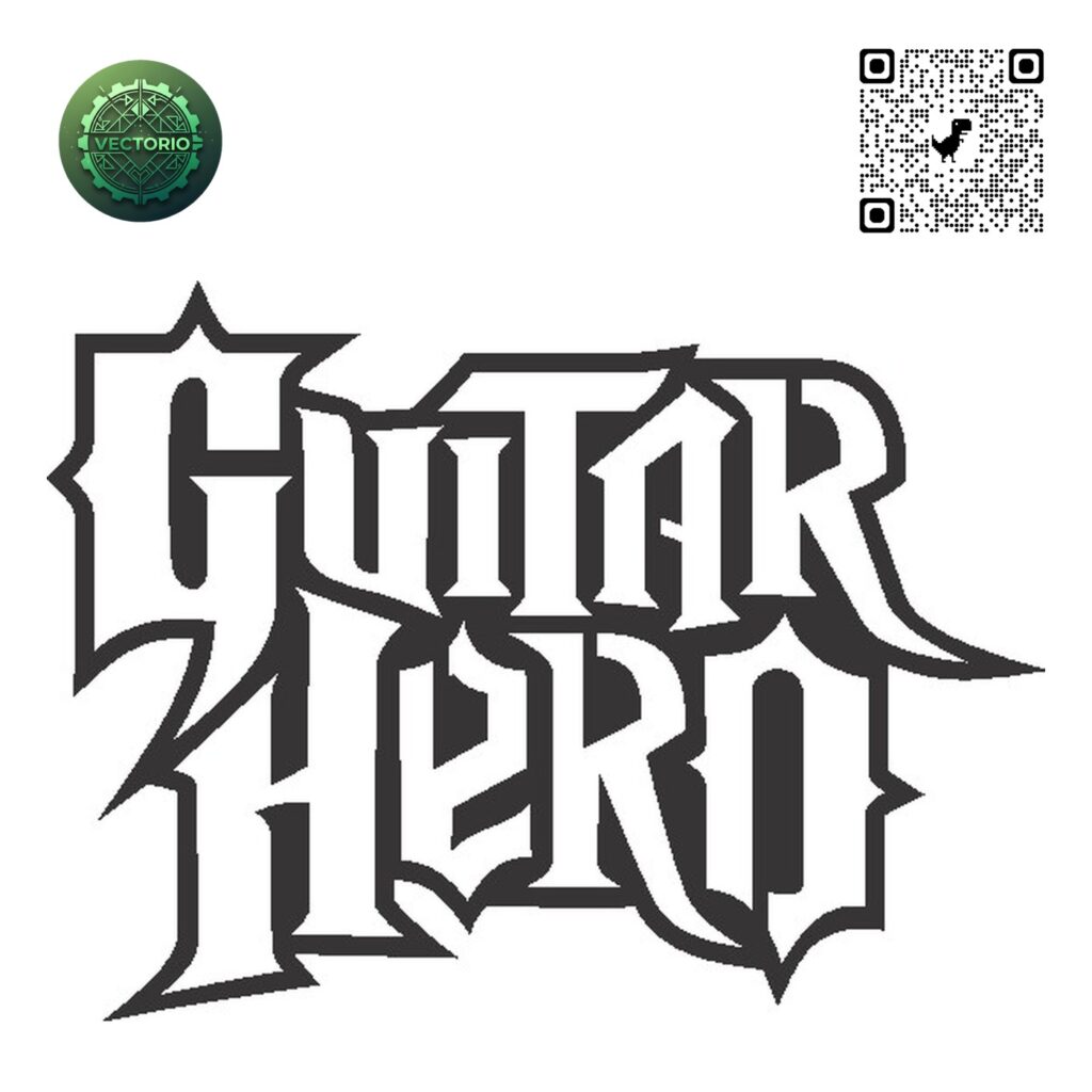 GUITAR HERO LOGO vector design for laser cutting and engraving
