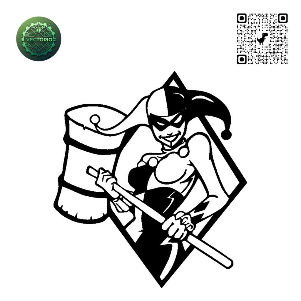 HARLEY QUEEN 1 vector design for laser cutting and engraving
