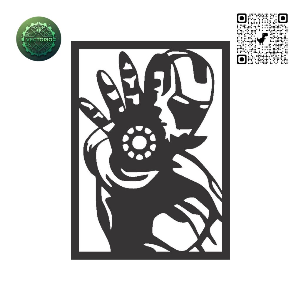 IRON MAN 1 vector design for laser cutting and engraving