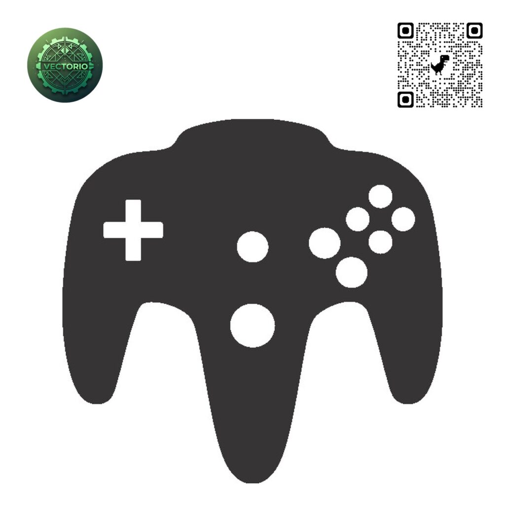 JOYSTICK NINTENDO 64 vector design for laser cutting and engraving