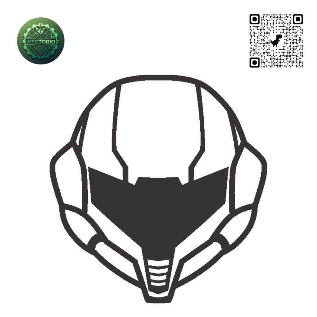 METROID SAMUS HELMET vector design for laser cutting and engraving