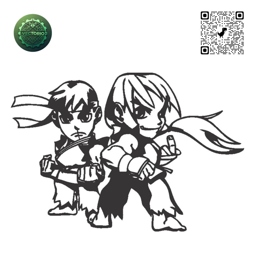 RYU Y KEN vector design for laser cutting and engraving