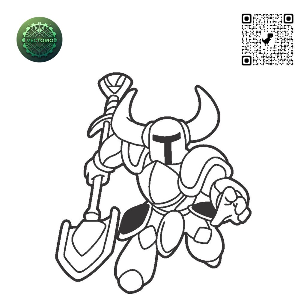 SHOVEL KNIGHT vector design for laser cutting and engraving
