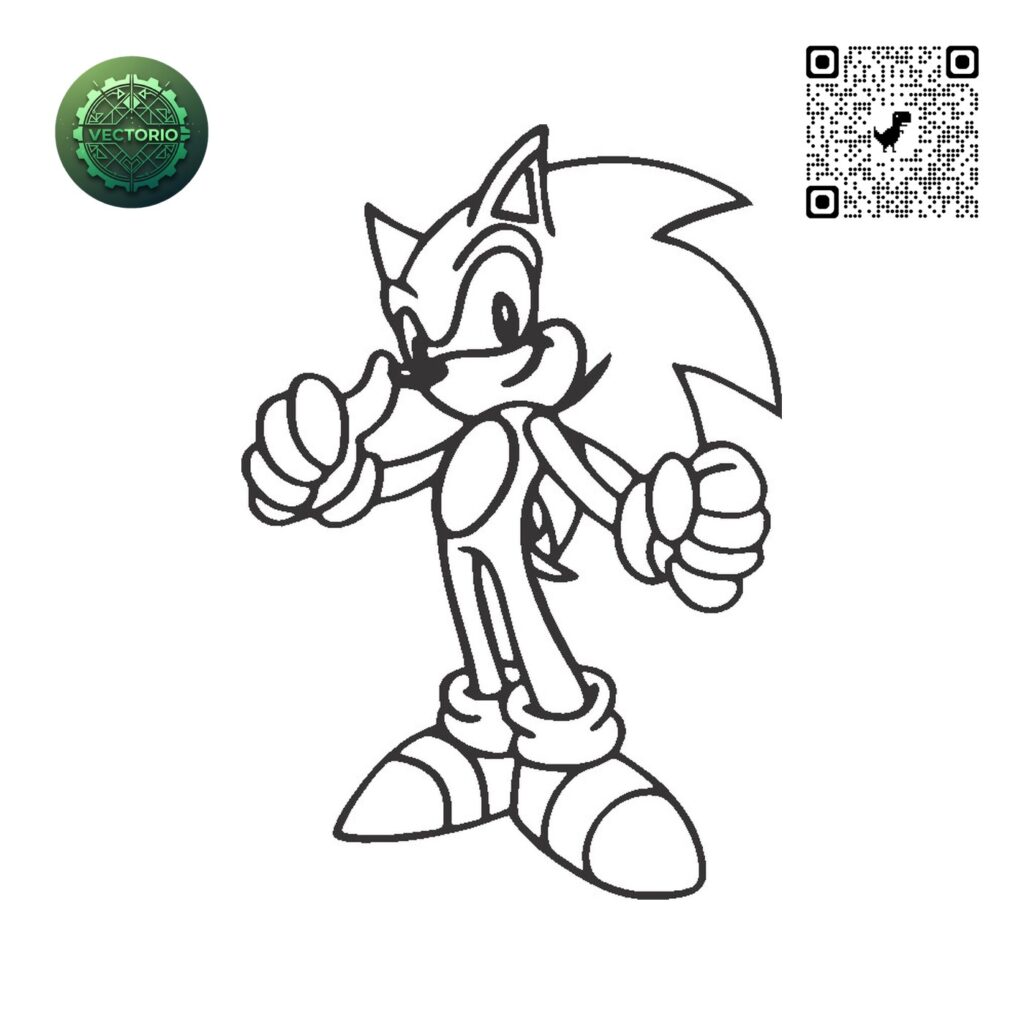 SONIC 3 vector design for laser cutting and engraving