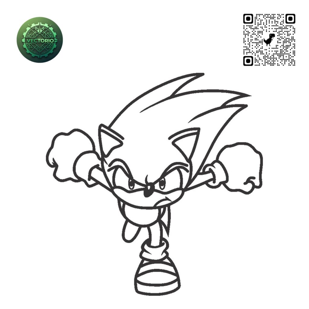 SONIC 4 vector design for laser cutting and engraving