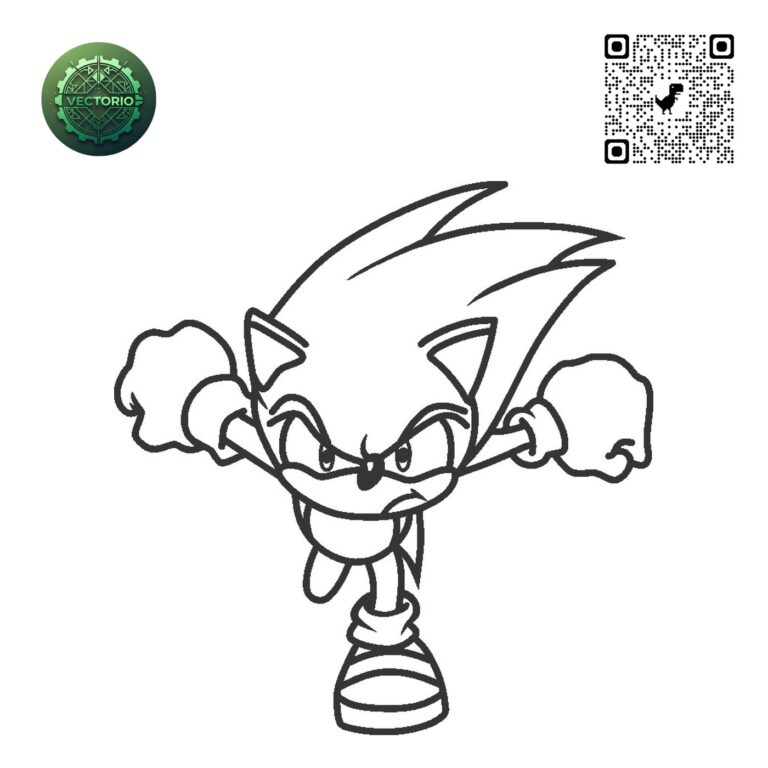 SONIC 4 vector design for laser cutting and engraving