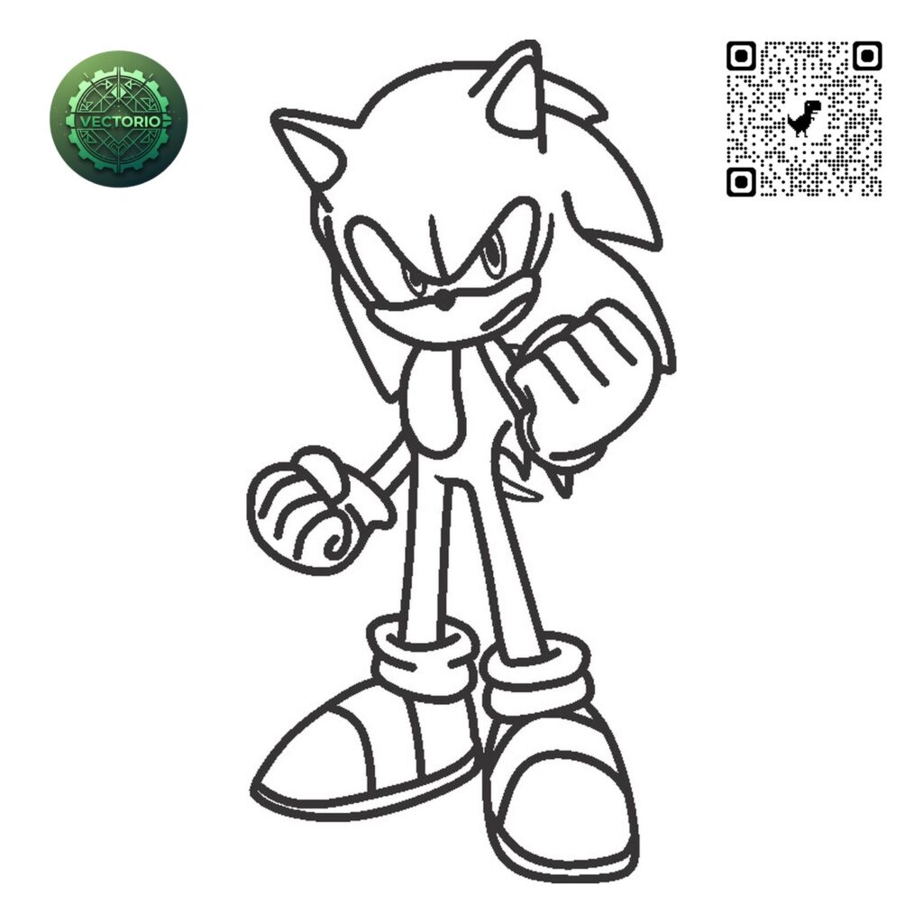 SONIC 5 vector design for laser cutting and engraving
