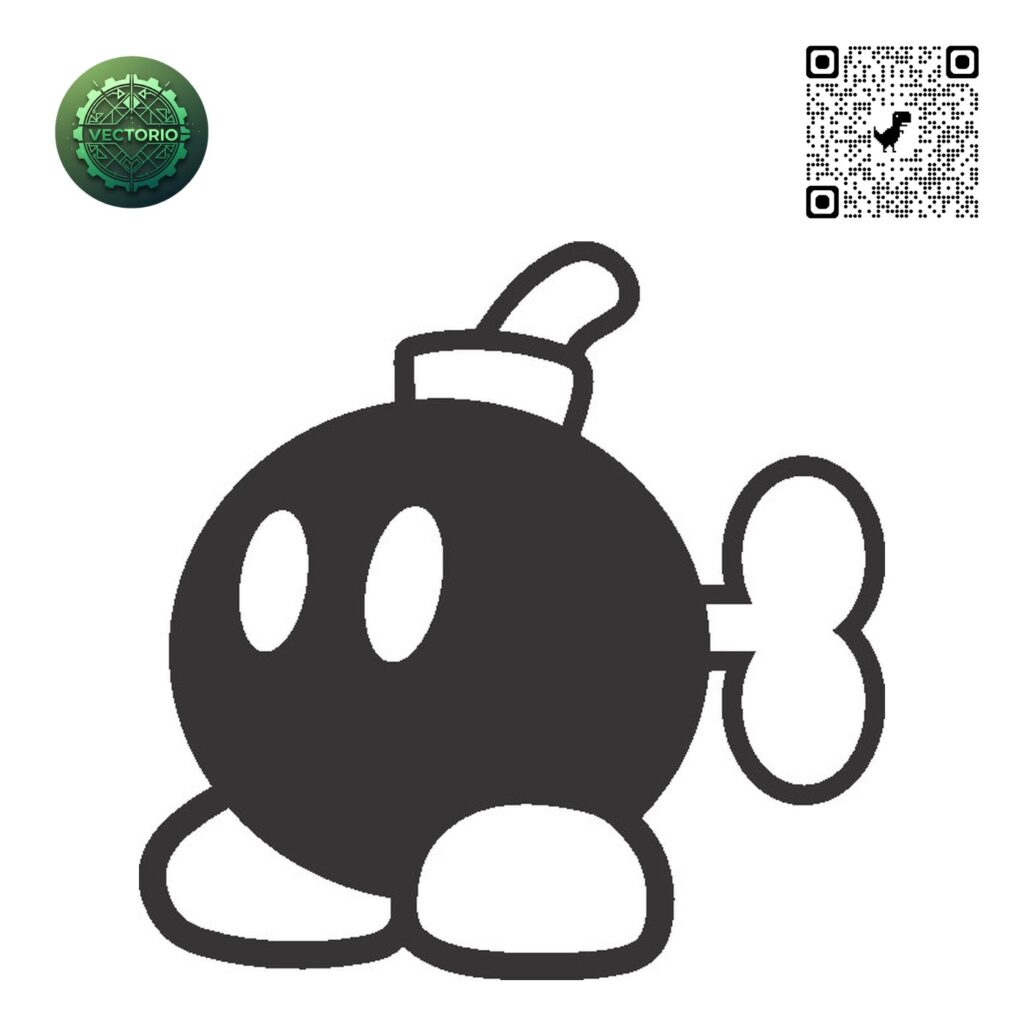 SUPER MARIO - BOBOMB vector design for laser cutting and engraving