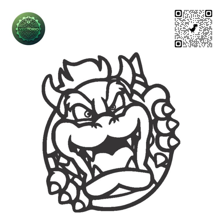 SUPER MARIO - BOWSER 1 vector design for laser cutting and engraving