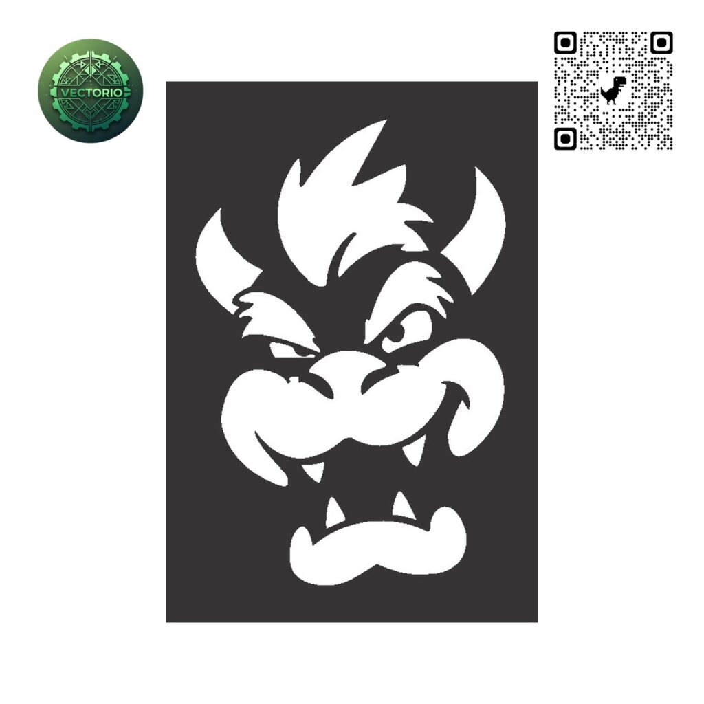 SUPER MARIO - BOWSER 2 vector design for laser cutting and engraving