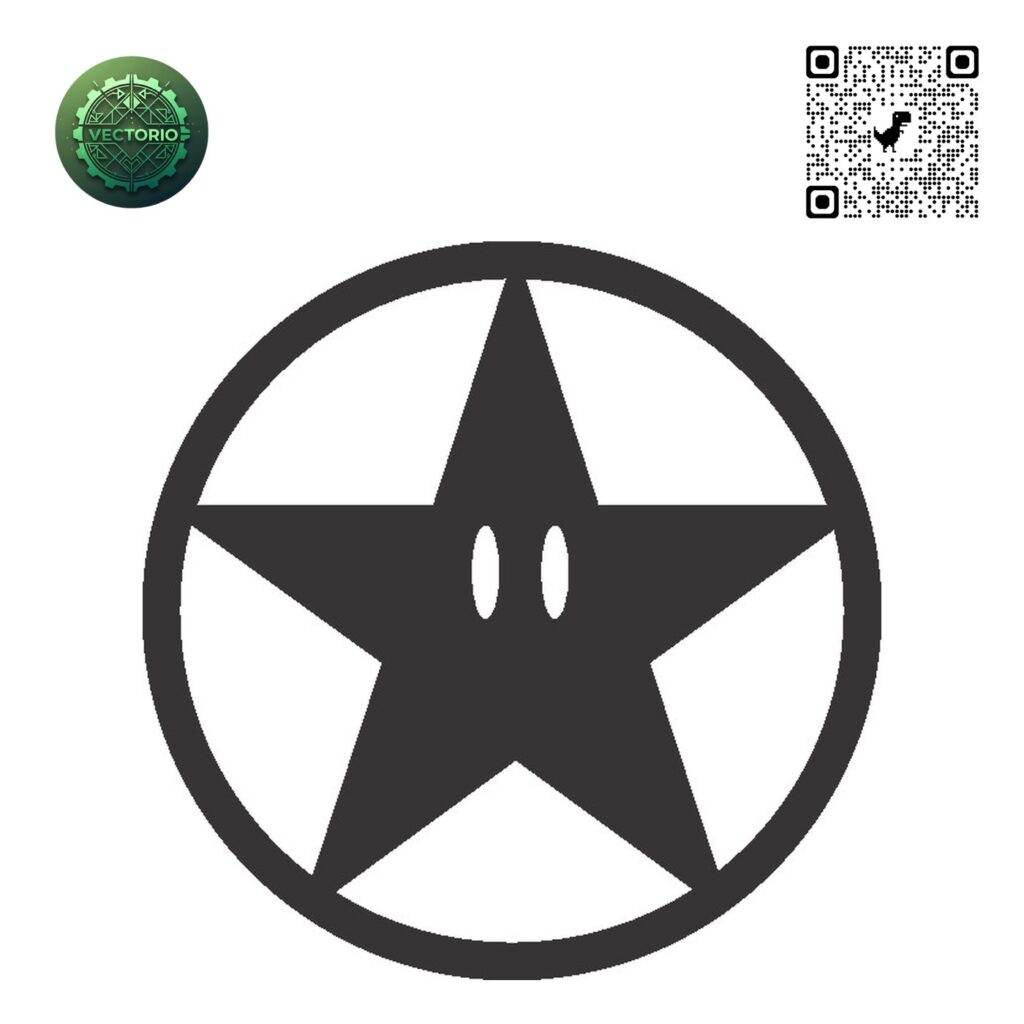 SUPER MARIO - ESTRELLA vector design for laser cutting and engraving