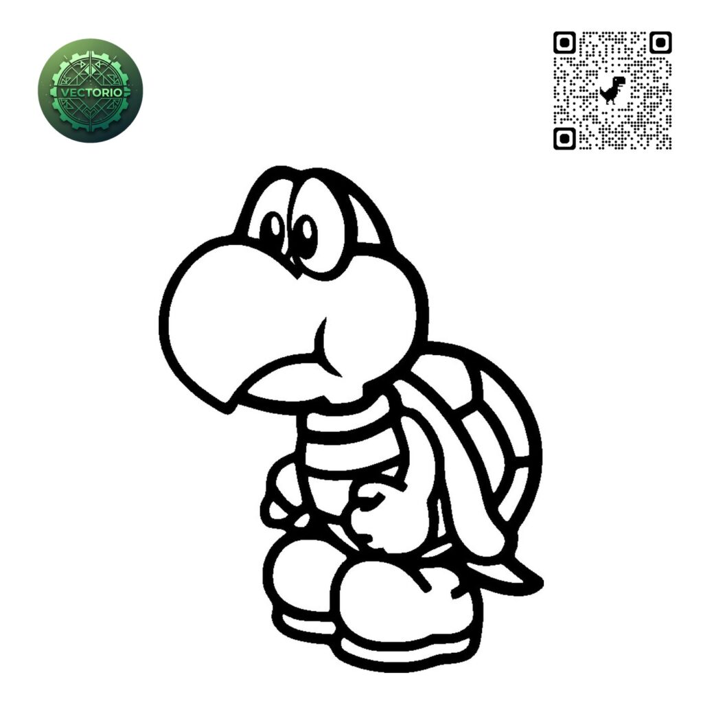 SUPER MARIO - KOOPA TROOPA vector design for laser cutting and engraving