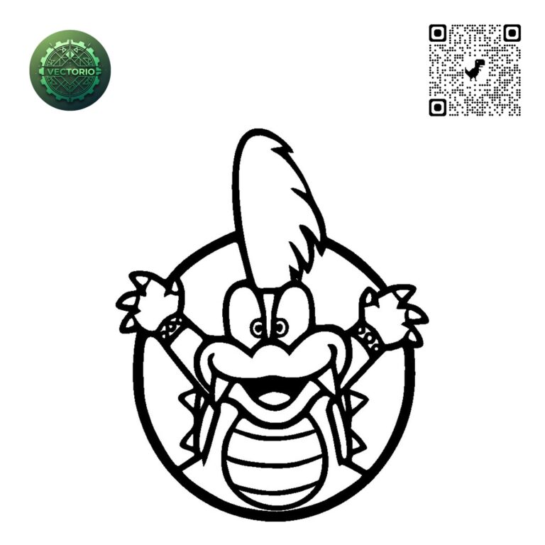 SUPER MARIO -LARRY KOOPA vector design for laser cutting and engraving