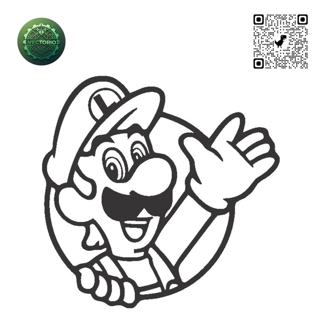 SUPER MARIO - LUIGI 1 vector design for laser cutting and engraving