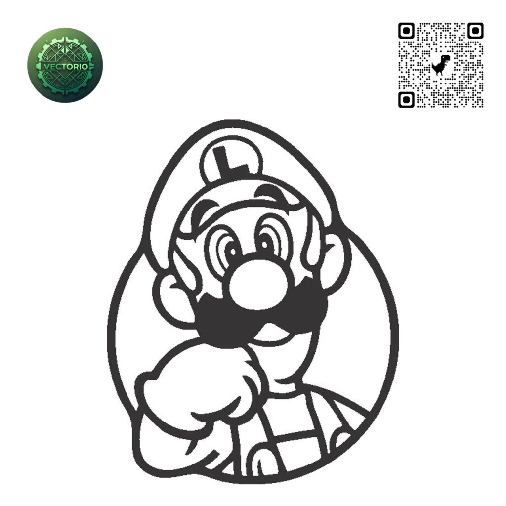 SUPER MARIO - LUIGI 2 vector design for laser cutting and engraving