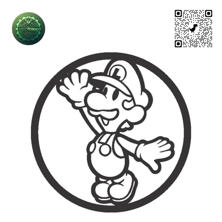 SUPER MARIO - LUIGI 3 vector design for laser cutting and engraving