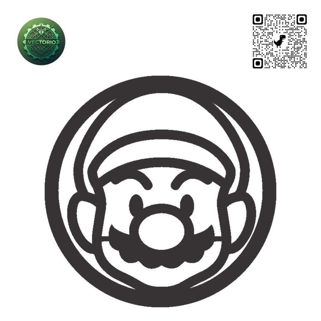 SUPER MARIO - MARIO CARA vector design for laser cutting and engraving