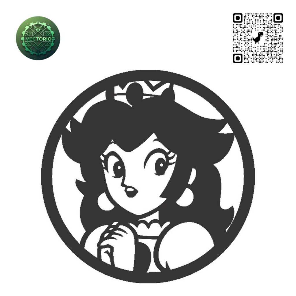 SUPER MARIO - PRINCESA PEACH vector design for laser cutting and engraving