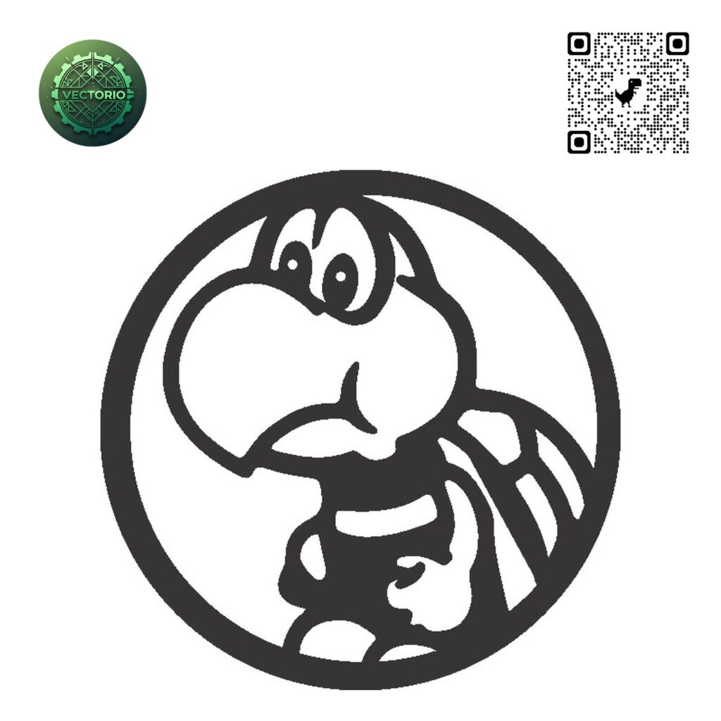 SUPER MARIO - TORTUGA vector design for laser cutting and engraving