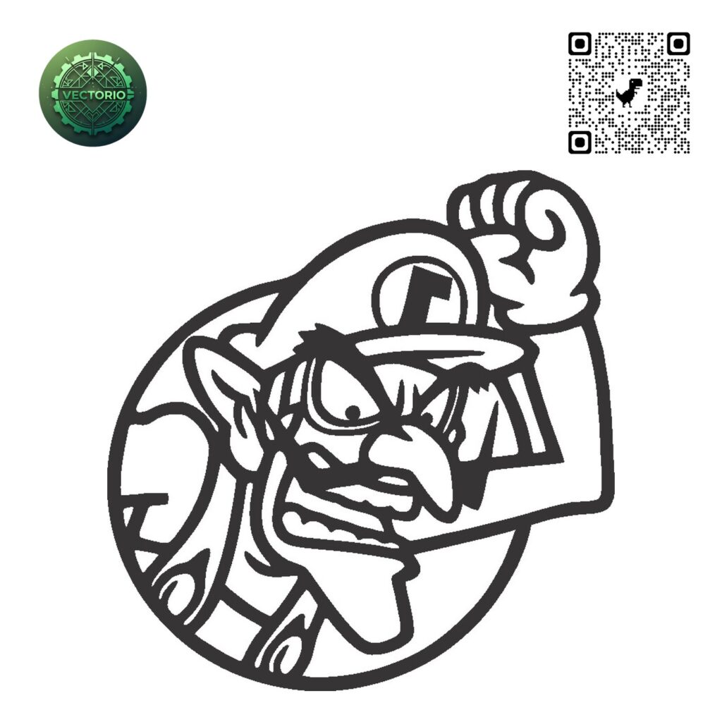SUPER MARIO - WALUIGI vector design for laser cutting and engraving