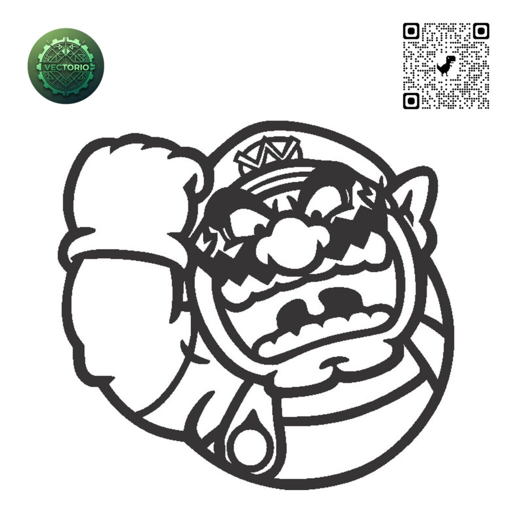 SUPER MARIO - WARIO vector design for laser cutting and engraving