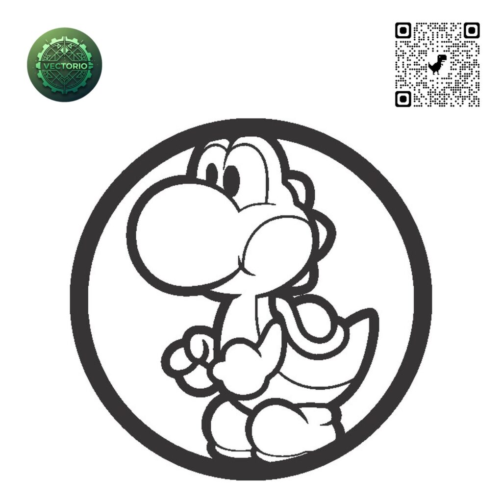 SUPER MARIO - YOSHI 1 vector design for laser cutting and engraving