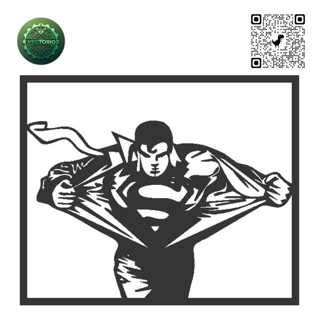 SUPERMAN 1 vector design for laser cutting and engraving