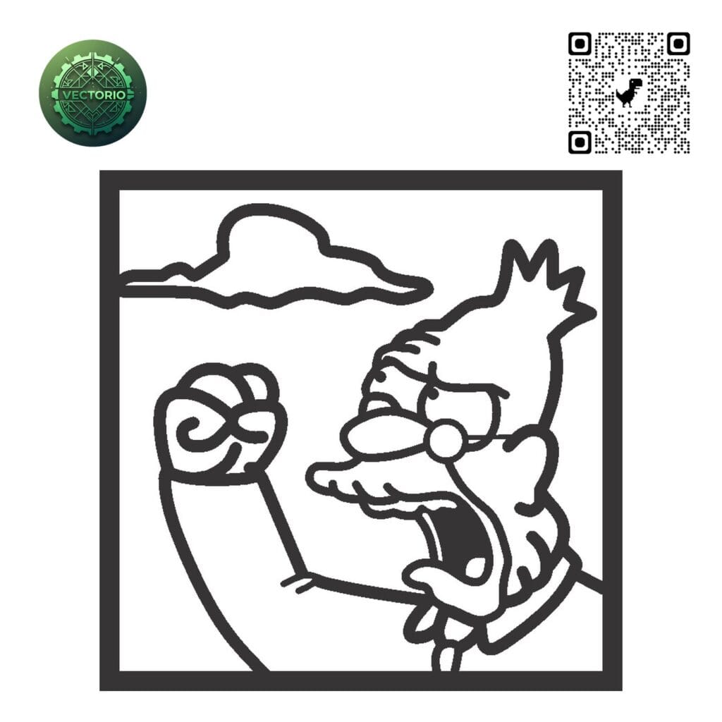 THE SIMPSONS ABE vector design for laser cutting and engraving