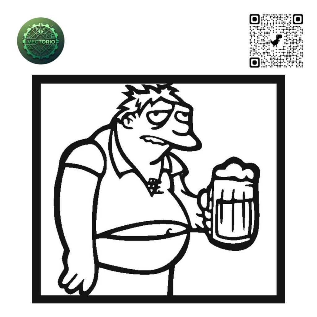 THE SIMPSONS BARNEY vector design for laser cutting and engraving