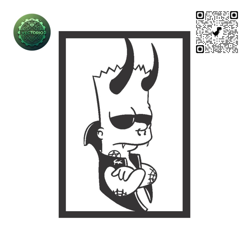 THE SIMPSONS BART 3 vector design for laser cutting and engraving