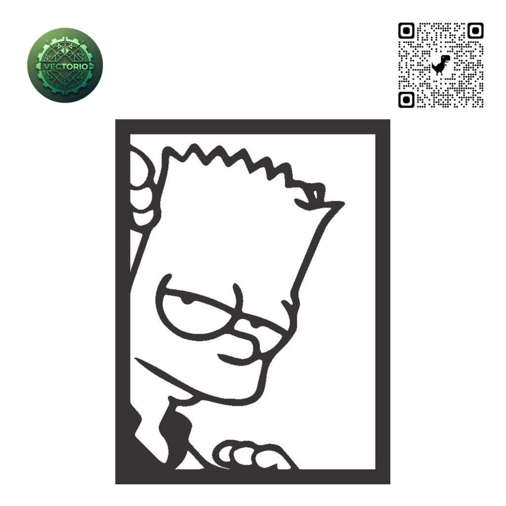 THE SIMPSONS BART 4 vector design for laser cutting and engraving