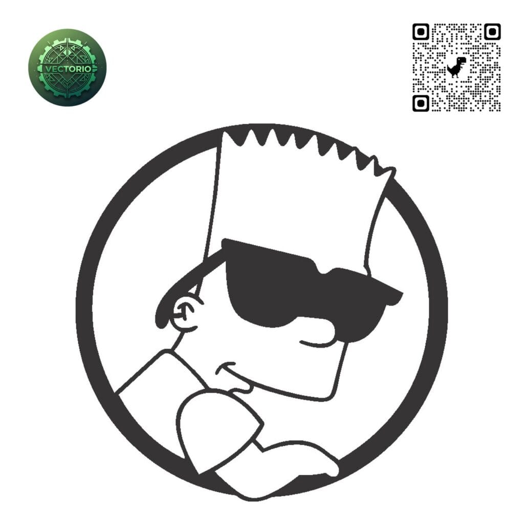 THE SIMPSONS BART 5 vector design for laser cutting and engraving