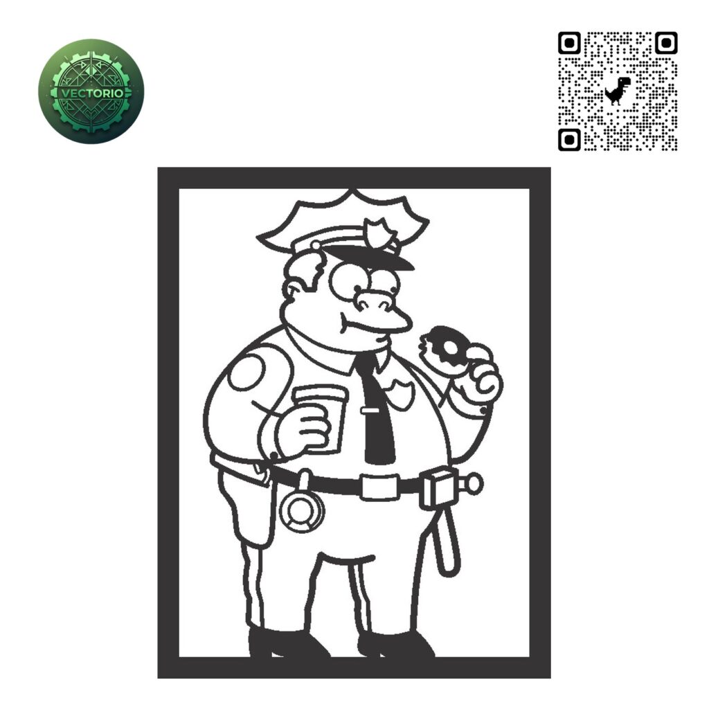 THE SIMPSONS CHIEF WIGGUM vector design for laser cutting and engraving