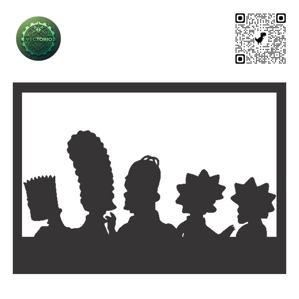 THE SIMPSONS FAMILY 3 vector design for laser cutting and engraving